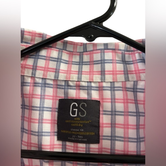 Plaid GS pink and blue short sleeve button down shirt - Picture 2 of 4